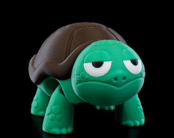 3D Printed Turtle Figurine | Cute Animal Desk Toy | Mini Silly Turtle Gift | Collectible Decor