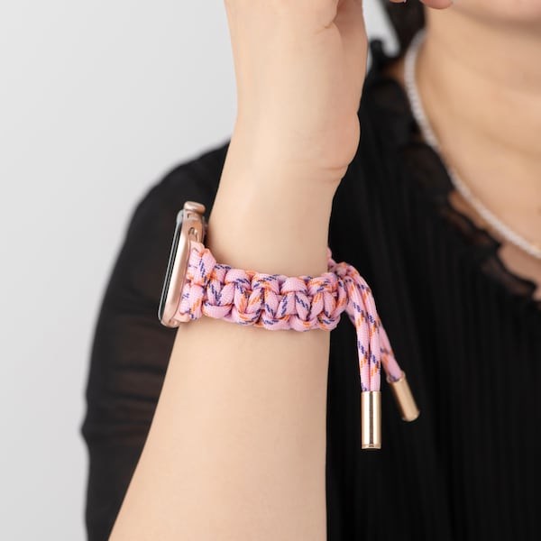 Correa de paracord trenzada personalizada para Apple Watch: Correa tejida colorida