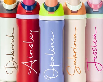 Vaso personalizado con pajita, botella de agua personalizada de 24 oz, botella de agua con nombre, regalo para dama de honor, regalo de Navidad, regalo para amantes del deporte