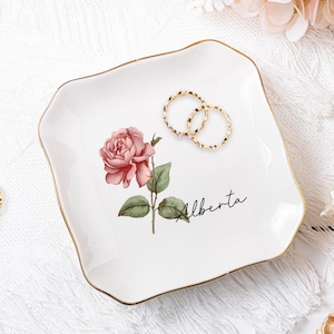 Personalized Engagement Ring Dish, Custom Jewelry Dish, Wedding Ring Holder, Bridal Shower Gift, Bridesmaid Gift, Gift For Bride and Groom