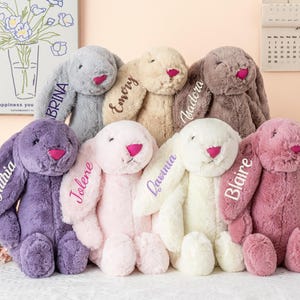 Personalized Bunny Rabbit, Custom Bunny Rabbit, Monogrammed Embroidered Stuffed Animal, Baby Shower Gift, Bunny Soft Plush Toy, Gift For Kid