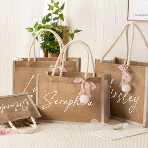 Personalisierte Brautjungfer Geschenk Tasche, Strandtasche, Jutebeutel, Jutebeutel, Jutebeutel, Junggesellinnenabschied Geschenk, Brautjungfer Vorschlag