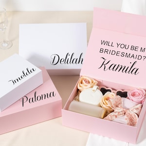 Personalized Empty Magnetic Gift Box, Custom Bridesmaid Proposal Gift Box, Bridal Shower Box, Will You Be My Bridesmaid Box,Wedding Gift Box