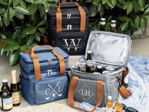 Golf Cooler Bag Personalized, Custom Lunch Cooler Bag for Men, Groomsmen Gift, Insulated Beer Cooler, Bachelor Party Gift, Christmas Gifts