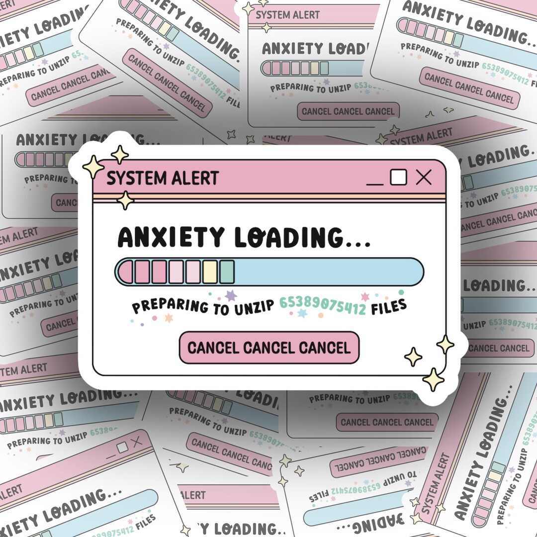 Thinking Loading Sticker Anxiety Loading Sticker: Funny Kindle/laptop Decal - Etsy