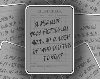 Morally Grey Fictional Character Sticker | Fall Stickers | Kindle Sticker | Bookish Sticker | Water Bottle Sticker | Sticker for ereader