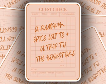 Pumpkin Spice & Books Sticker: Fall Bookish Water Bottle Decal