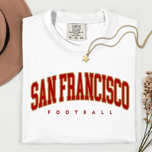 Comfort Colors San Francisco Football T-Shirt, 49ers Fan Tee, California Team Pride Gift, San Francisco 49ers Apparel, Game Day Outfit