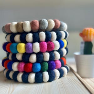 Handmade Felt Wool Ball Coaster ( Large Size)
