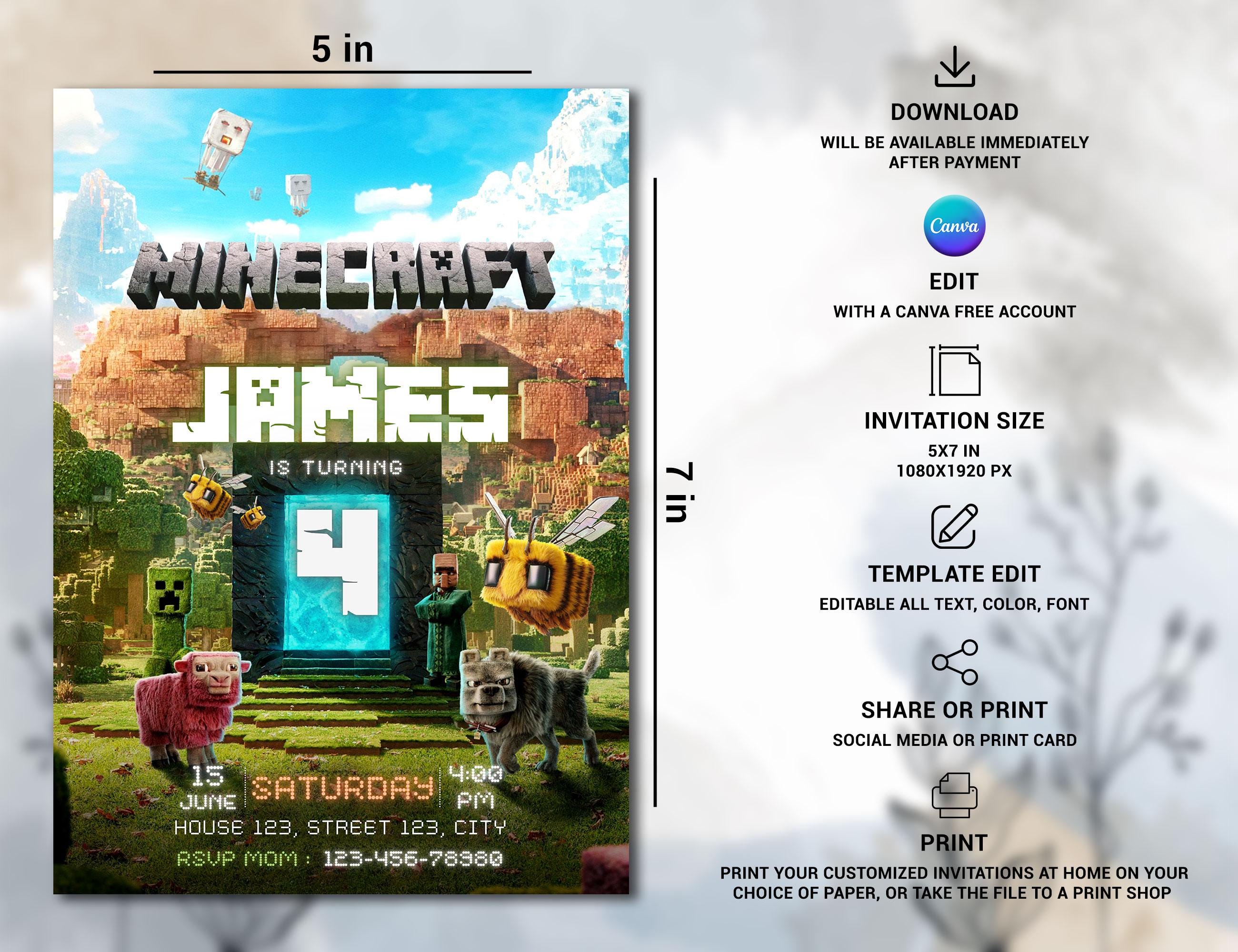 Full Minecraft Party Pack Invite