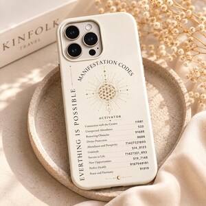 Manifestation Phone Case for iPhone & Samsung, Minimal Gold Sacred Geometry Design