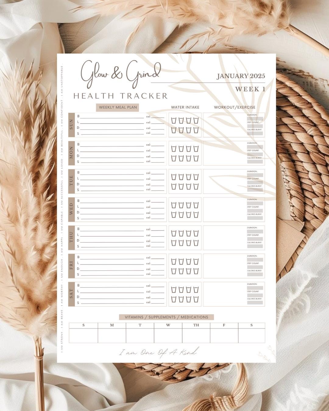 Empowering Health Tracker Planner – Printable Wellness Journal for ...
