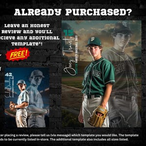 Plantilla de póster de béisbol personalizable (editable en Canva) (descarga digital) imagen 4