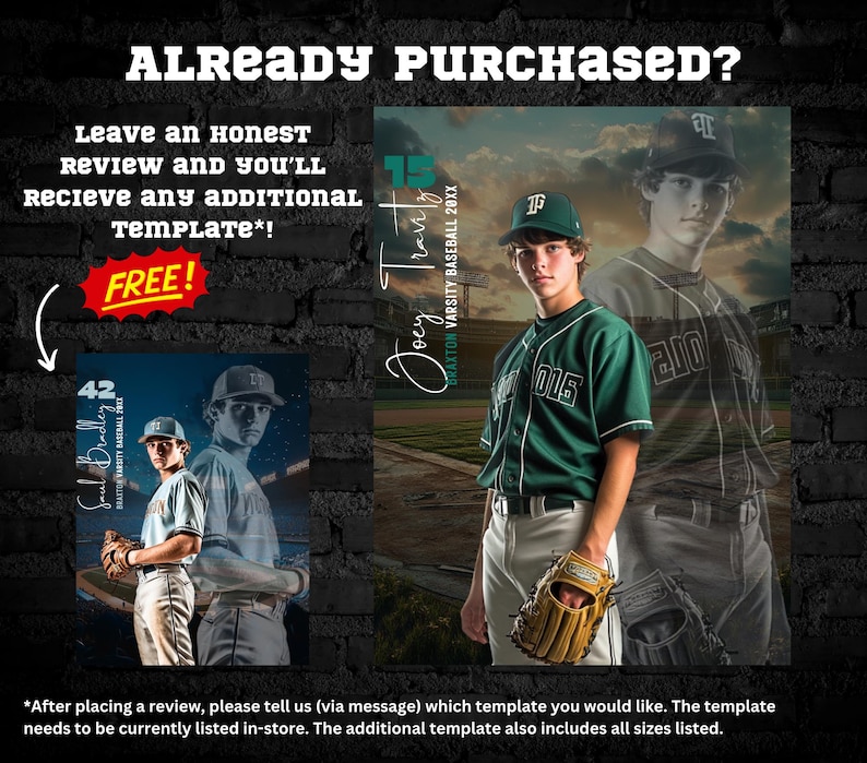 Plantilla de póster de béisbol personalizable (editable en Canva) (descarga digital) imagen 4