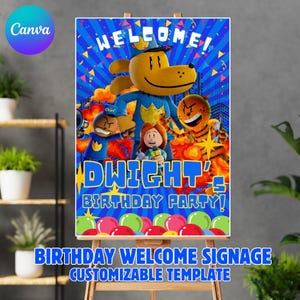 Dog Man Welcome Signage Editable Template Dog Man Birthday Welcome Signage Editable Template Personalized Customized Dog Man Party Decor