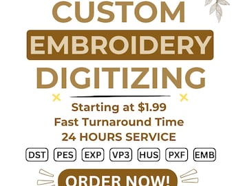 Custom Embroidery Digitizing, Logo Digitizing, Embroidery Digitizing Service, Image Digitizing Embroidery, Custom Digitize