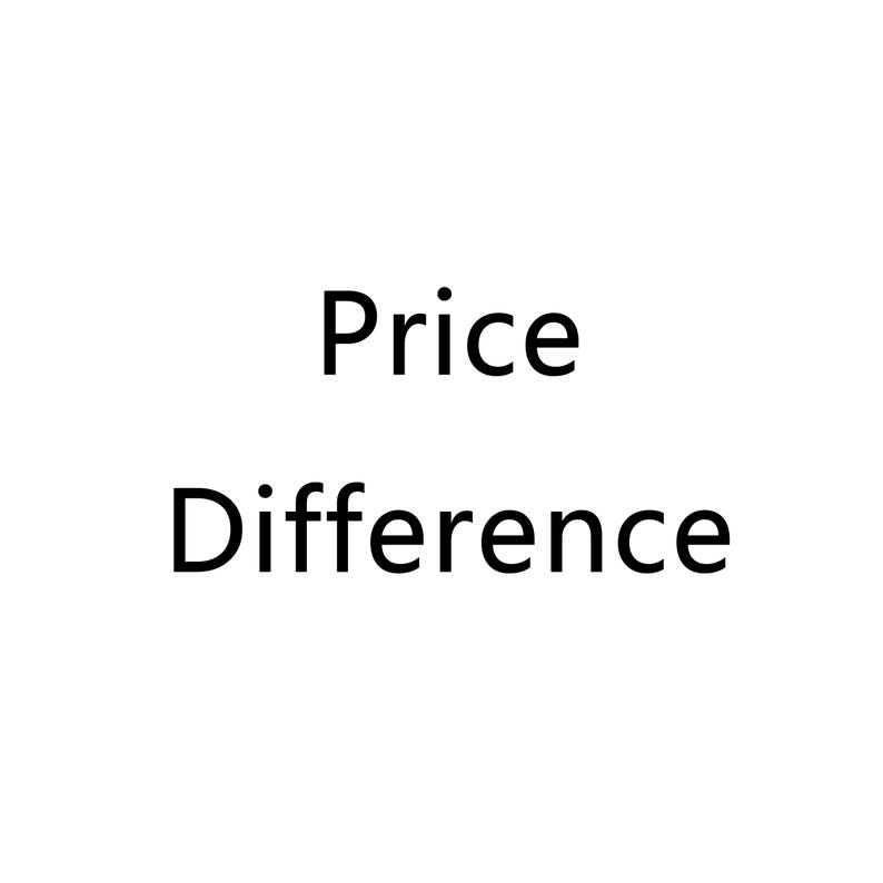 May include: A white square graphic featuring the text Price Difference in a simple black sans-serif font. The word Price is positioned on the top line, and the word Difference is centered on the line directly below it against a plain background.