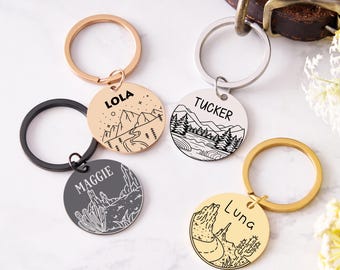 Pet Tag,Dog ID Tag,Personalized Tag,Dog & Cat ID Tag,Custom Cat ID Tag,Cat Name Tag,Coin Pet Tag,Waterproof Tag,Metal Gift for Pet Lovers
