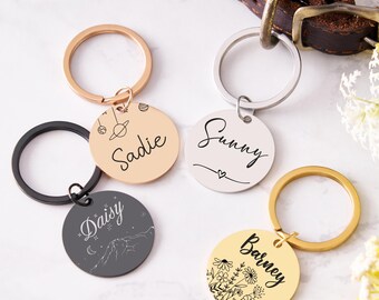 Pet Tag,Dog ID Tag,Personalized Tag,Dog & Cat ID Tag,Custom Cat ID Tag,Cat Name Tag,Coin Pet Tag,Waterproof Tag,Metal Gift for Pet Lovers