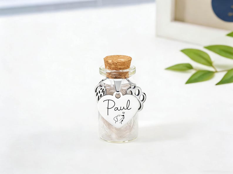 Pot souvenir en fourrure d'animal de compagnie avec portrait, pot commémoratif en poils d'animal de compagnie personnalisé, cadeaux en cas de perte d'un animal de compagnie, cadeau souvenir personnalisé chien, cadeaux commémoratifs chien chat image 5