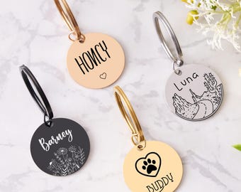 Etiqueta de identificación personalizada para mascotas, etiqueta para cachorros, etiqueta para perros personalizada, etiqueta con número personalizado, etiqueta para perros hecha a mano, etiqueta única para mascotas, regalo perfecto hecho a mano para amantes de las mascotas.
