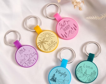 Silent Slide-On Dog ID Tag With Design,Custom Personalized Dog Name Collar Tag,Silicone Dog Tag Holder,Cute Popular Pet ID Tags