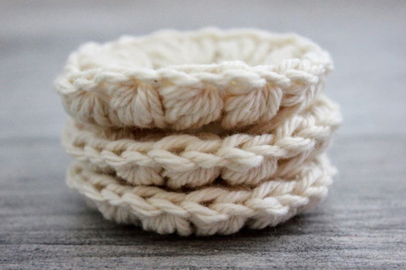 Reusable Organic Cotton Rounds Crochet Face Scrubbies Etsy