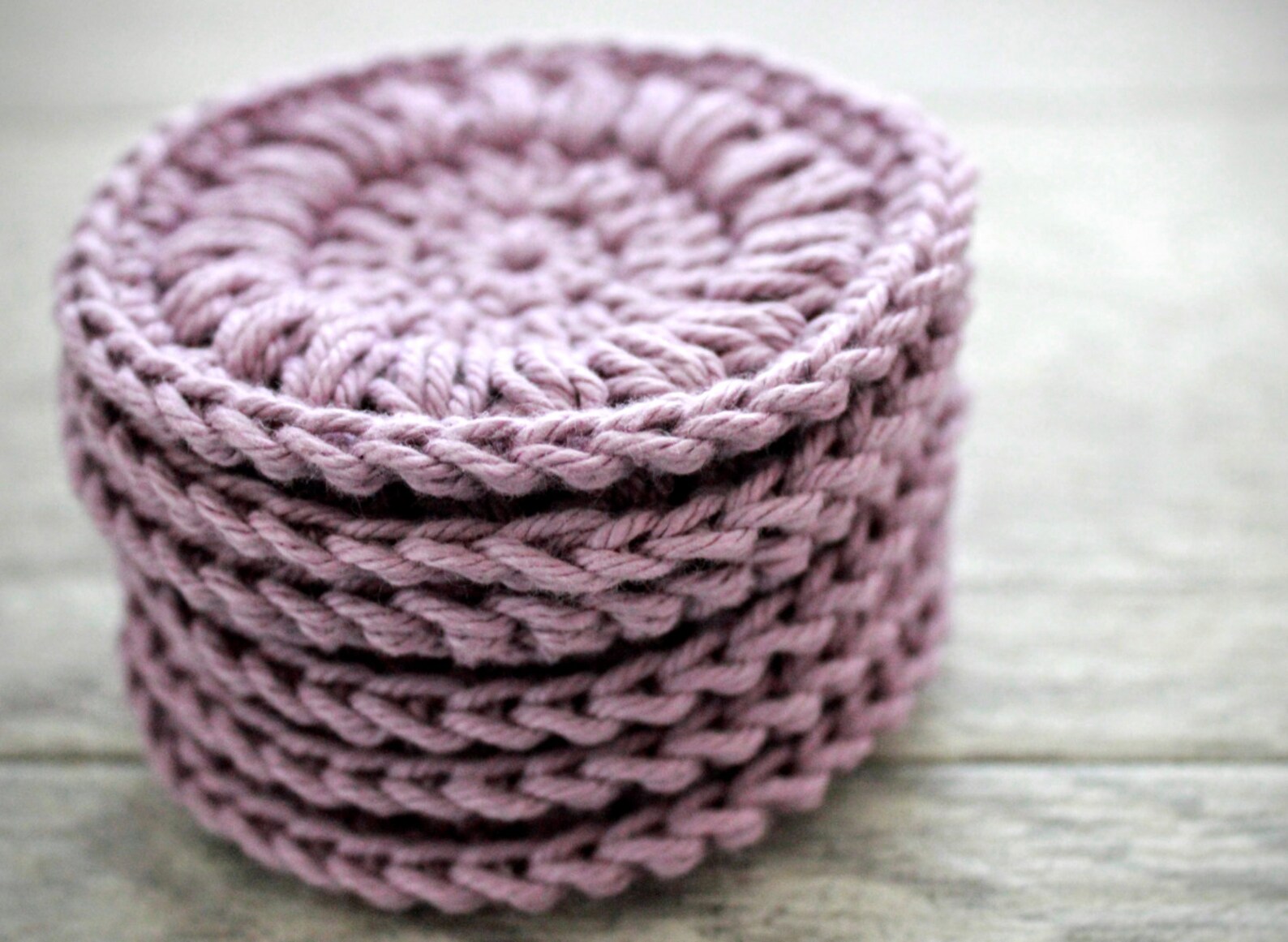 Cotton Face Rounds Set of Six in the Color Plum Crochet Etsy