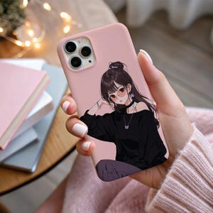 Funda para teléfono con personaje de anime K-pop modelo A3 con estilo manga japonés para iPhone 16, 15, 14, 13, 12, 11 Pro Pro Max, Galaxy S25-21, Plus, Ultra