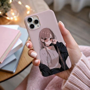 Funda para teléfono modelo A7 con personaje de anime K-pop y estilo manga japonés para iPhone 16, 15, 14, 13, 12, 11 Pro Max, Galaxy S25-21, Plus, Ultra