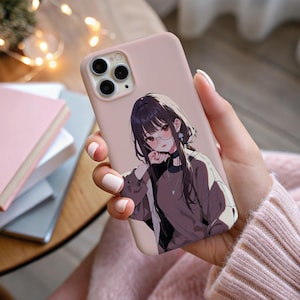 Funda para teléfono modelo A6 con personaje de anime K-pop con estilo manga japonés para iPhone 16, 15, 14, 13, 12, 11 Pro Max, Galaxy S25-21, Plus, Ultra