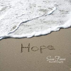 Hope Sand Beach Writing Wall Art Beach House Photo image 3