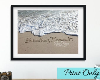 Bradley Beach Sand Beach Writing  Photo Jersey Shore PRINT ONLY