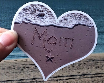 Mom Beach Sticker, Mother's Day Gift, Starfish, World's Best Mom, Beach Writing, Beach Art, Beach Mom, Mom Sticker