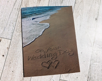 Beach Wedding Card, Beach Card, Beach Writing, Ocean, Beach Photo Card, Beach Gift, Wedding Gift, Newlywed, Beach Card, Bride, Groom