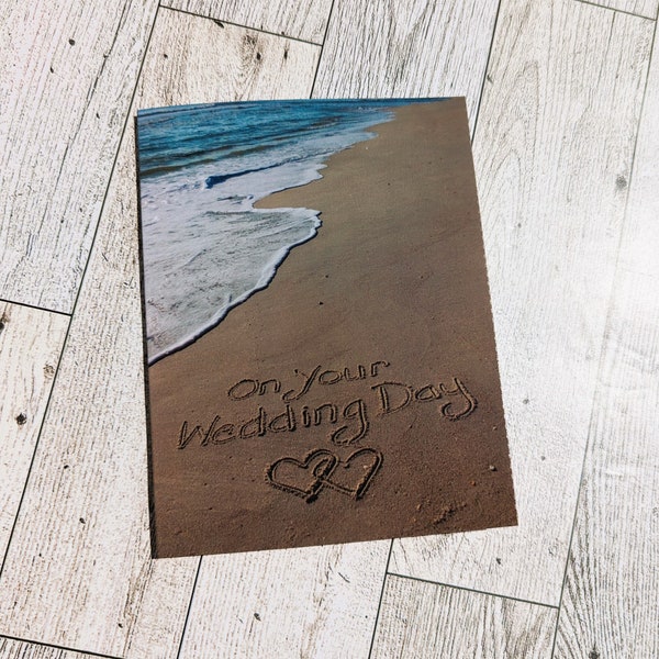 Beach Wedding Card, Beach Card, Beach Writing, Ocean, Beach Photo Card, Beach Gift, Wedding Gift, Newlywed, Beach Card, Bride, Groom