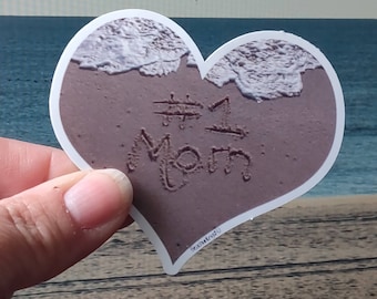 Mother's Day Gift, #1 Mom Beach Sticker, World's Best Mom, Beach Writing, Beach Art, Beach Mom, Mom Sticker