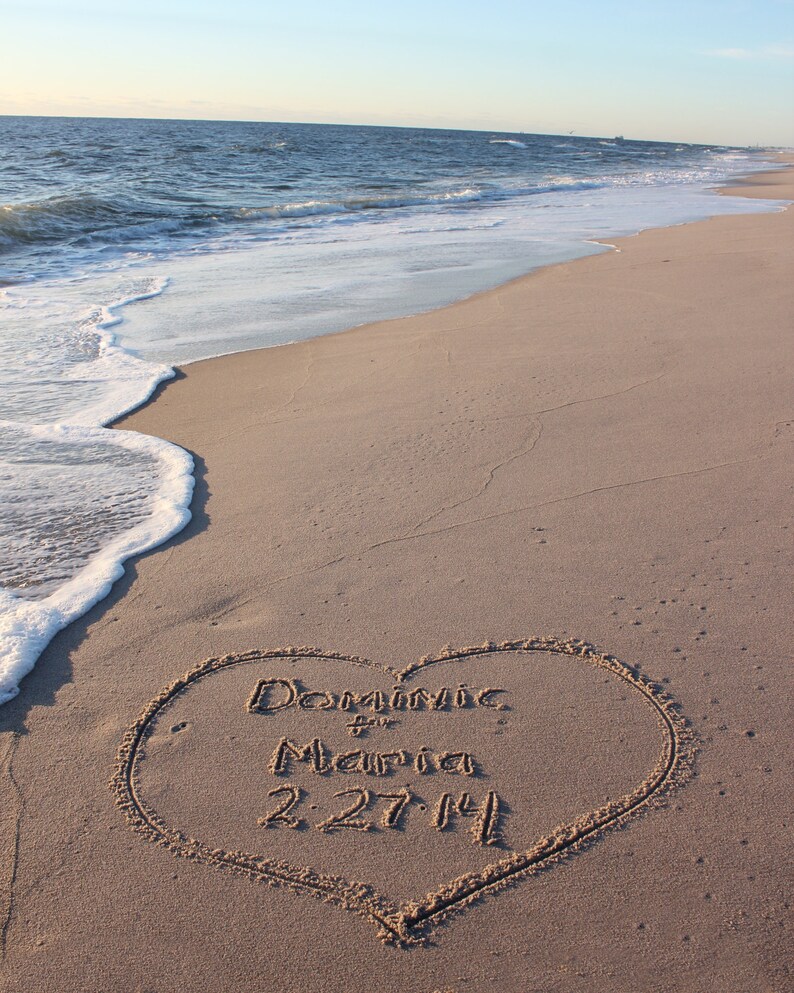 Beach Writing Names in the Sand Beach Photo Custom Beach Etsy
