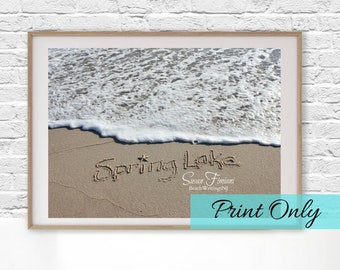 Spring Lake Sand Beach Writing  Photo Jersey Shore PRINT ONLY