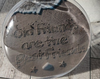 Old Friends are the Best Friends Ornament, Beach Photo Ornament. Stocking stuffer, Christmas Decoration, Happy Holidays, Beach Christmas