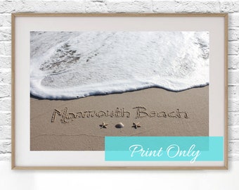 Monmouth Beach New Jersey Sand Beach Writing Photo Jersey Shore PRINT ONLY