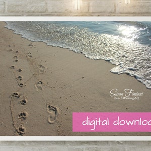 Spaziergang mit Ihrem Hund am Strand entlang, Fußabdrücke am Strand, Pfotenabdrücke am Strand, Digitaler Download, Strandbeschreibung