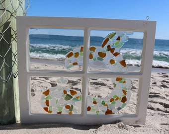 Sea Glass Whale Art, Sea Glass Mosaic, Framed Sea Glass Art, Sea Glass Wall Art, Glass Mosaic, Beach Glass Art, Beach Gift