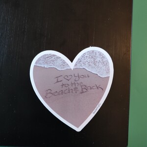Beach Heart Sticker, I Love You to the Beach and Back, Beach Writing, Beach Art, Heart Sticker, Beach Heart STicker image 5