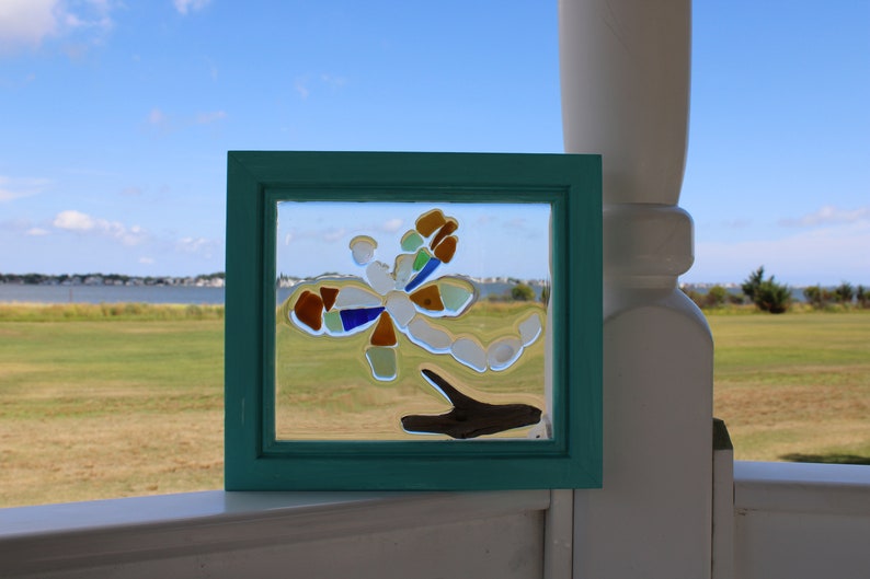Sea Glass Dragonfly, Mosaic, Beach Art, Wall Hanging, Sun Catcher, Dragon Fly, Memorial, Beach Lover image 7