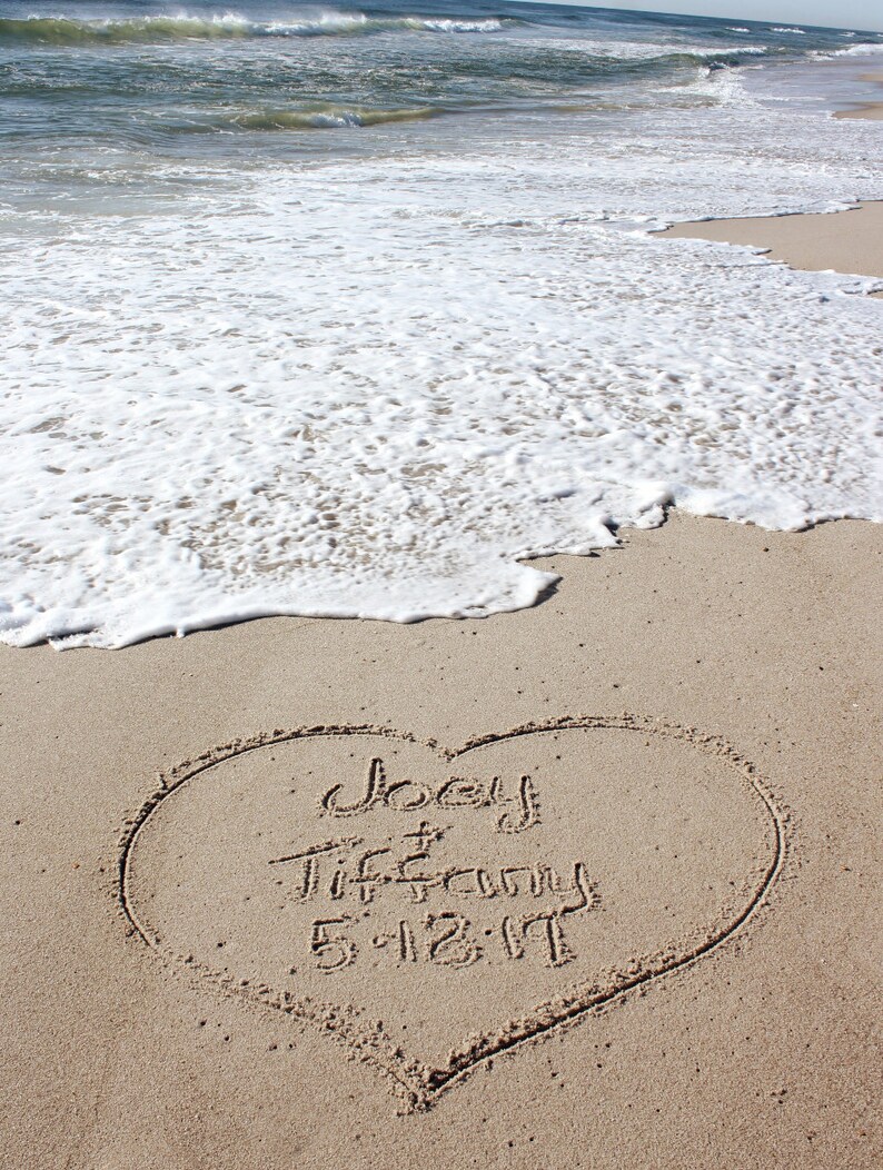 Your Names in the Sand Beach Photography Beach Wedding Etsy