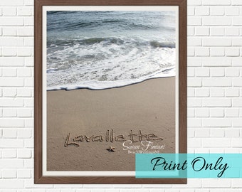 Lavallette Sand Beach Writing  Fine Art Photo Jersey Shore PRINT ONLY
