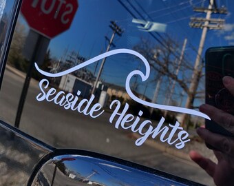 Ocean Wave Decal, Jersey Shore Town Sticker Ocean Wave Stickers, Car Decal, Laptop Decal, Vinyl Sticker, Vinyl Decal, Beach Decals, Window