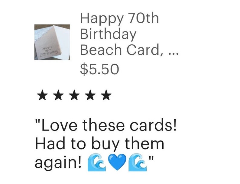 Happy 70th Birthday Beach Card, Beach Writing, Ocean, Beach Photo Card, Beach Gift, Birthday Gift, Present image 6