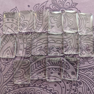 16 Pack Clear Glass Rectangle Cabochons 1x1.25 inches image 1